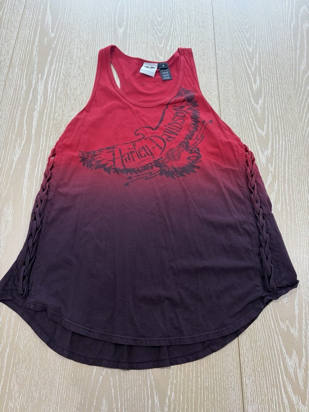Harley-Davidson Women's Braided Dip-Dye Tank Top Women’s Size Medium